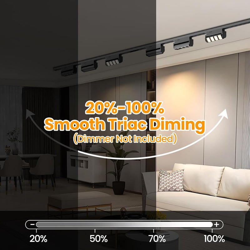 TuyuBEE 5 Color Linear H Track Lighting Heads H Type Track Light Heads Dimmable LED Track Lighting Fixtures Ceiling Spot Light, H Style Track Heads for H Track Lighting Rails, Black CRI90 12W 3 Pack - Image 3